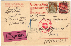 'zensurierte Express-Postkarte nach GRAZ'